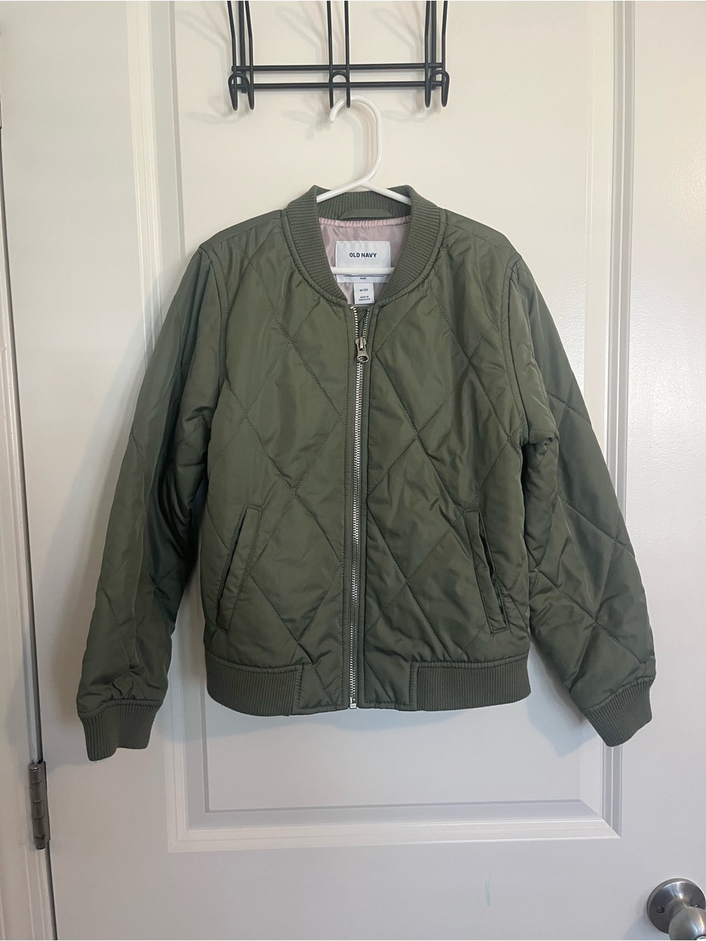Old Navy Olive Green Quilted Bomber Jacket
